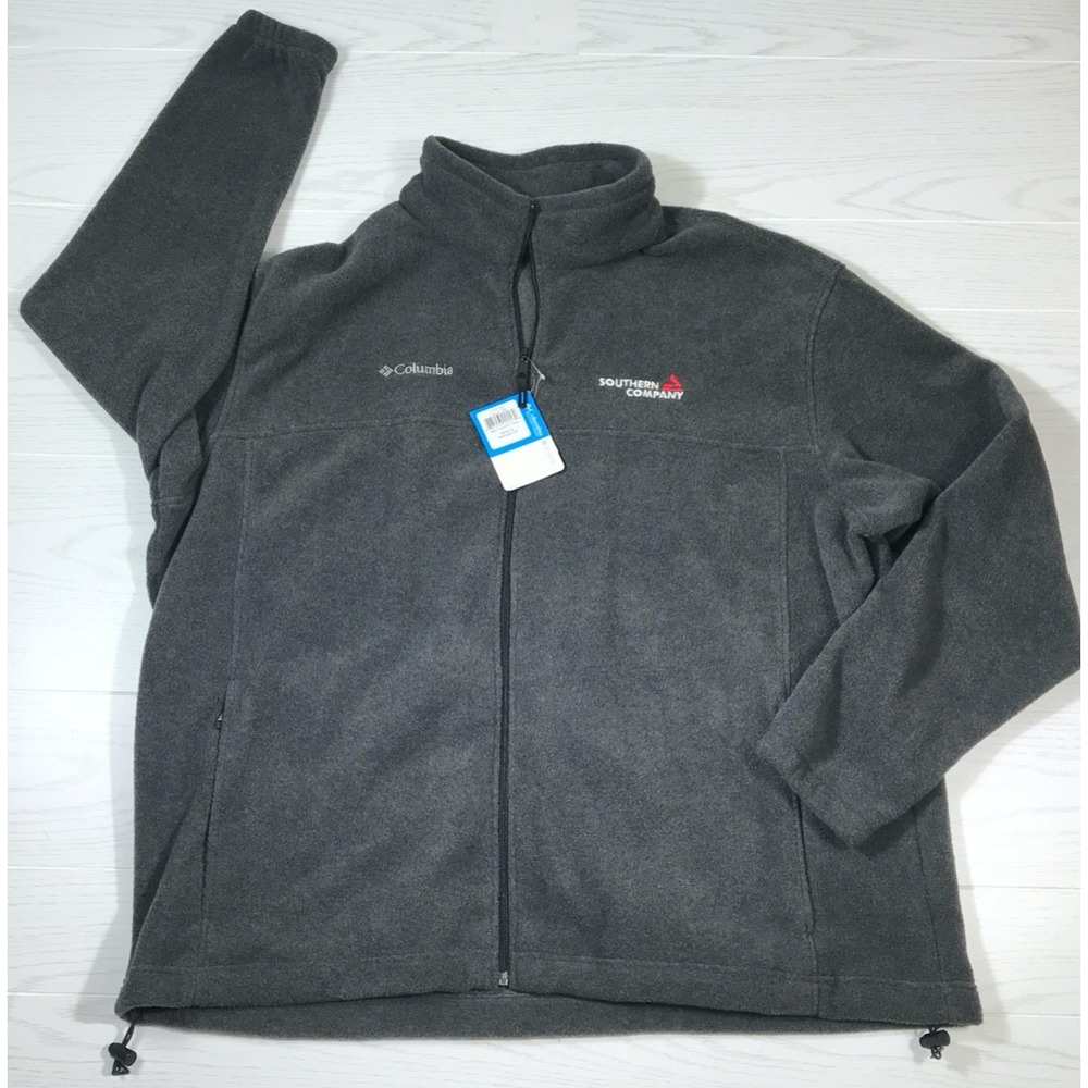Columbia Steens Mountain Fleece Jacket Men 3X Gray Zip Southern Company Logo New